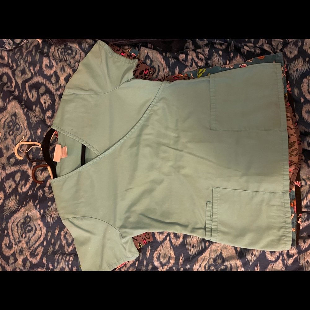Light blue XS scrub top